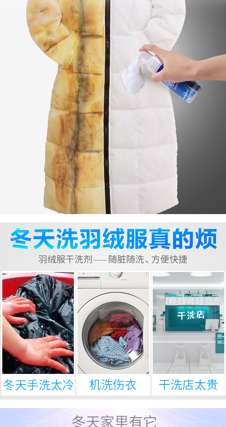 Áo khoác khô chất tẩy rửa làm sạch quần áo miễn phí giặt mạnh khử nhiễm mạnh Artifact dầu vết bẩn làm sạch hộ gia đình phun - Dịch vụ giặt ủi nước tẩy trắng quần áo