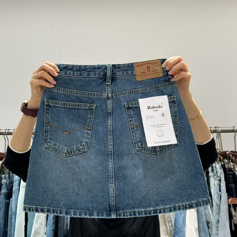 Kabodo Babu Denim Short Skirt 85300 Women's 2026 Summer New A-Line Skirt European Style High-Waisted Slimming Skirt Kabodo Babu Denim Short Skirt 85300 Women's 2026 Summer New A-Line Skirt European Style High-Waisted Slimming Skirt