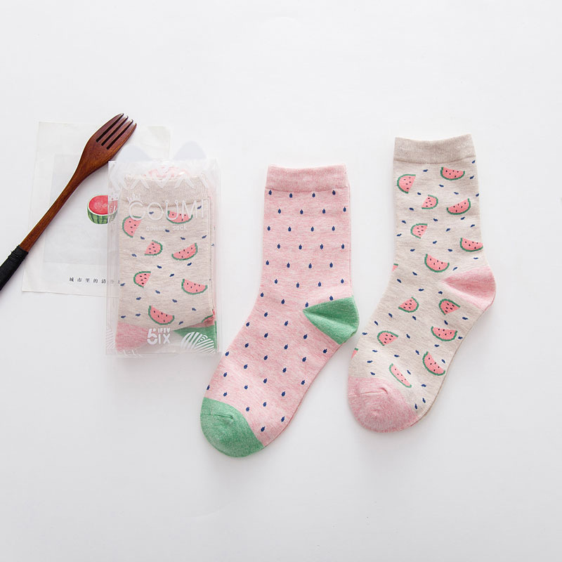 5IX mùa xuân và mùa thu vớ ladies cotton khử mùi ấm trong vớ phim hoạt hình vớ sáng tạo ab socks 2 đôi hộp quà tặng vớ