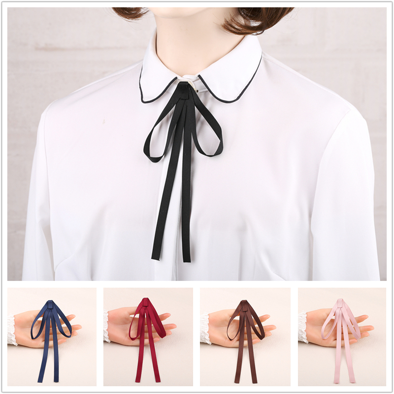 Small Bow Tie Shirt for Women, Korean Style, Chanel-Inspired, Preppy Style, British Style, Versatile, Elegant, Cute, Ribbon Bow Small Bow Tie Shirt for Women, Korean Style, Chanel-Inspired, Preppy Style, British Style, Versatile, Elegant, Cute, Ribbon Bow