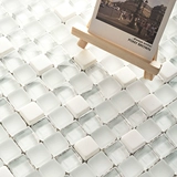 KASARO Белая стеклянная мраморная мозаика, самоклеющаяся головоломка на стену