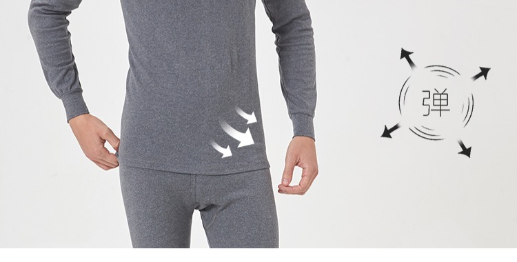 Qiuyi Qiuku cotton nam cotton mỏng áo len cotton trung niên nhiệt đặt trong cổ áo cao kiểu đồ bộ