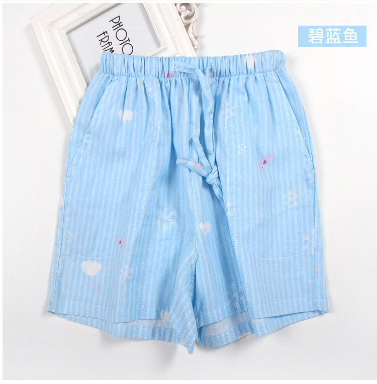 Mùa hè thường mặc đồ ngủ của phụ nữ quần short mùa hè mỏng cotton đôi gạc nhà quần lỏng kích thước lớn quần nhà quần dài nam