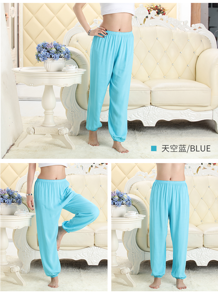 Pajama quần nữ mùa hè bông quần cotton quần quần cotton lỏng quần lụa nhân tạo cotton nam mỏng dành cho người lớn quần muỗi