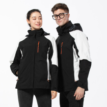 Outdoor male and female lovers submachine clothes in three-in-one two sets thickened liner warm and breathable windproof water ski suit