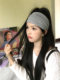 Korean Style Pure Color Pure Cotton Knitted Headband for Women in Autumn and Winter Outdoor Fitness Yoga Running Sports Sweat-Absorbent Hair Accessories Headband