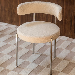 属 Silent Lamb chafmere Metal Stainless Steel Средний обеденный стул скандинавский дизайнерский дизайнер кофейня повседневное одно кресло