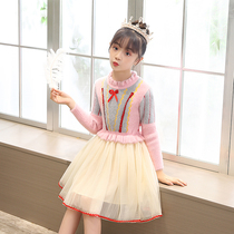  Aisha princess dress Girls snow dress winter little girl childrens clothing Children mink fluff thick skirt