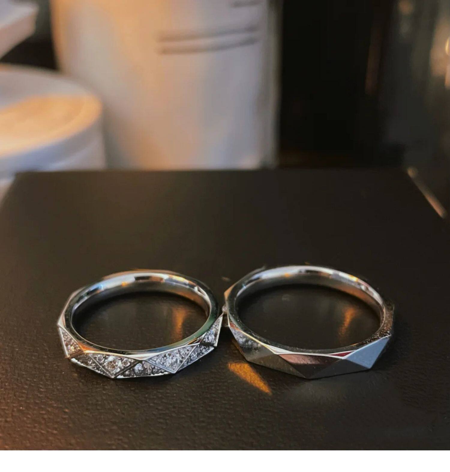 Кольцо 情侣戒指一对闭口结婚纯银18k玫瑰金订婚定制男女轻奢高级感对戒 Other home
