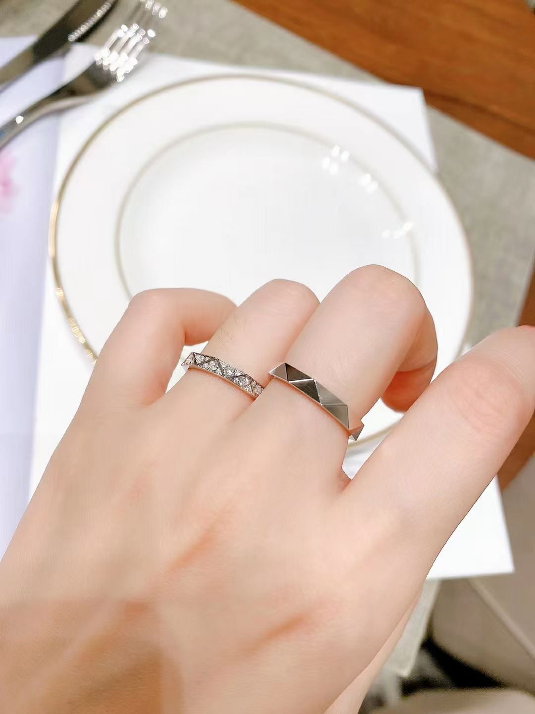Кольцо 情侣戒指一对闭口结婚纯银18k玫瑰金订婚定制男女轻奢高级感对戒 Other home