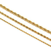 Golden twist chain gold plated choker necklace men and women hip hop jewelry accessories European and American hipster individual products ins