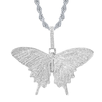 butterfly pendant ice out Fox with full diamond butterfly pendant necklace men and women hip hop