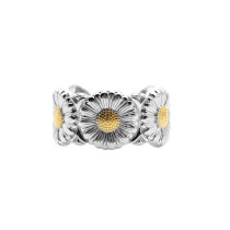 s925 sterling silver Daisy ring can be adjusted for men and women with the same period chrysanthemum ring Japanese and Korean hip hop ins