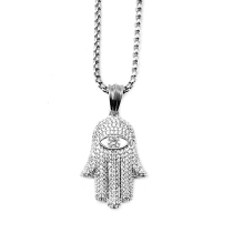 The Hand Of Fatima Fatimas Hand-studded gold-plated pendant necklace hip-hop trend single product