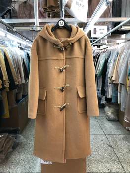 High-end hooded horn button double-sided cashmere coat