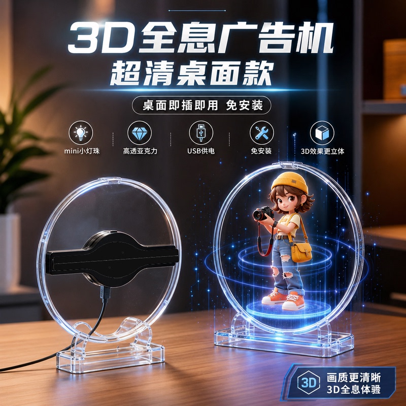 Desktop Model of Naked-Eye 3D Holographic Fan, Holographic Projection, Led Rotating Aerial Imaging, Wifi Advertising Animation Display Desktop Model of Naked-Eye 3D Holographic Fan, Holographic Projection, Led Rotating Aerial Imaging, Wifi Advertising Animation Display