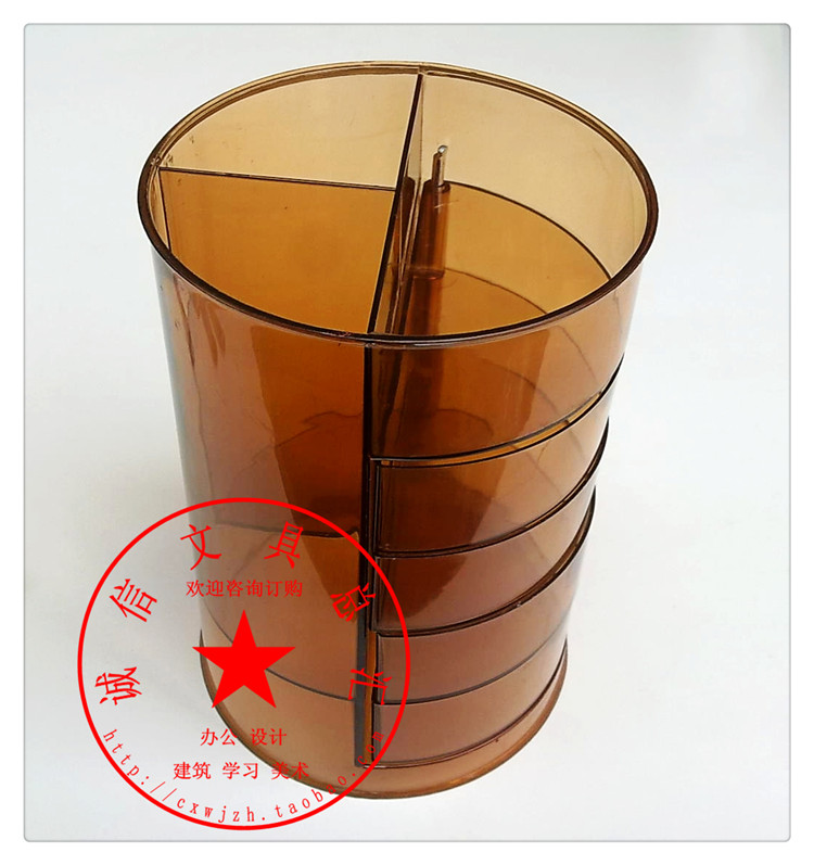 Five office multi - function pen pen pen pen - cylinder transparent pen - brush with drawer round pen - cylinder