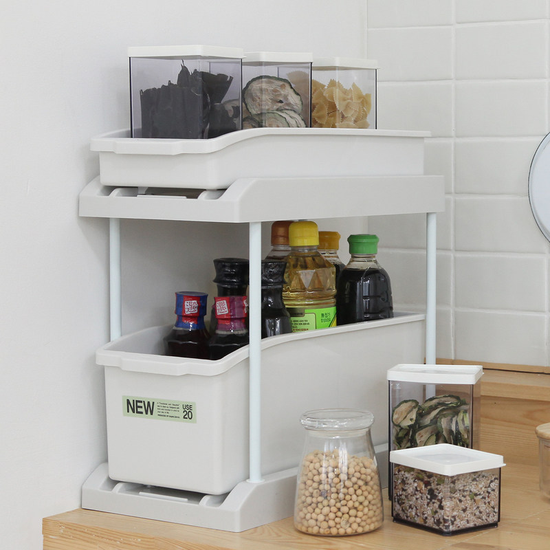South Korea imported CHANGSIN multi-layer rack pull-out kitchen rack seasoning bottle storage rack storage box