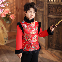 Boys Hanfu winter clothes Chinese New Year clothes autumn and winter cotton children Tang clothes Chinese ancient style festive clothes 2021 New