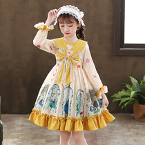 Princess dress girl Lolita autumn 2021 new long sleeve childrens dress Japanese genuine student skirt autumn