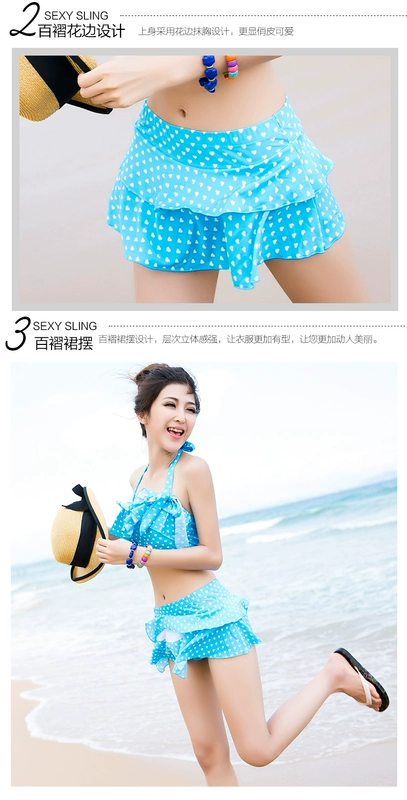 Chia áo tắm nữ Hàn Quốc bảo thủ ngực nhỏ tụ tập bụng bơi kiểu váy bơi kích thước lớn áo tắm spa gợi cảm