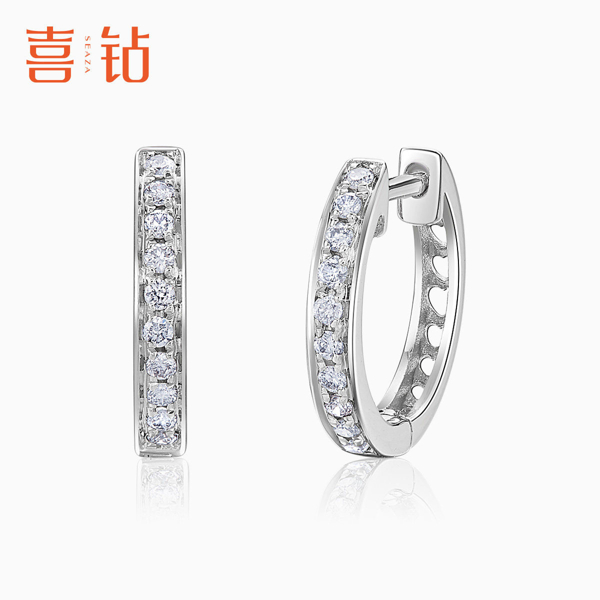 Joy Drilling Diamond Earrings 18K Gold Earrings Diamond Earrings Female Real Drill Ear Accessories Send Girlfriend 18K Gold Ear Pin