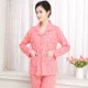 Bộ đồ ngủ cho mẹ dài tay cotton mùa xuân và mùa thu và mẫu mùa đông XL Mẹ chồng trung niên phục vụ nhà mùa hè phù hợp với người già thời trang nữ