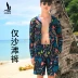 Ba quần lẻ kỳ nghỉ nam đi biển nghỉ mát kích thước lớn quần năm điểm quần short giản dị trôi in quần bơi - Quần bãi biển