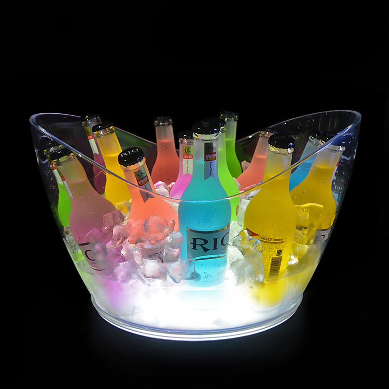 Acrylic LED rechargeable Luminous ice bucket bar creative crown waterproof wine wine champagne bucket glowing ice bucket