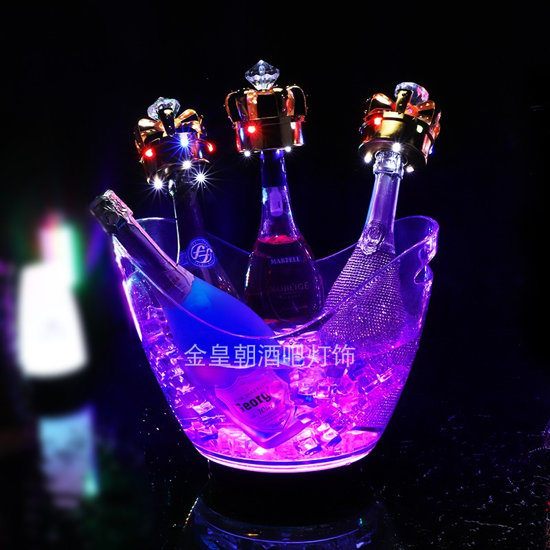 Luminous Ice Bucket Bar LED Champagne Bucket Seven Caiyuan Yuanbao KTV Special Ice Town Bucket Champagne Red wine Ice Bucket