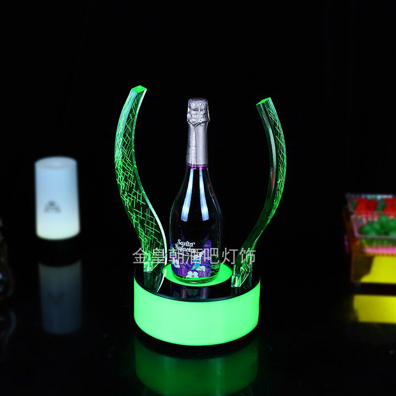Led Luminous Wine Rack Black Peach A Champagne XO Laser Wine Base Bar KTV Beer Foreign Wine Base Red Wine Base Custom