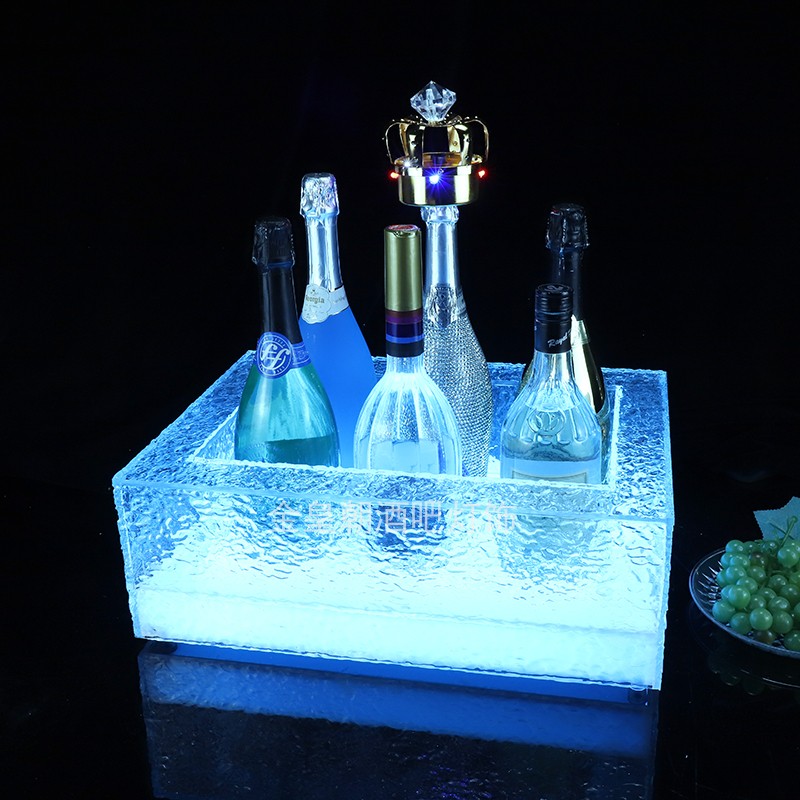 LED light-emitting ice bucket frozen foreign wine ice grain bucket light-emitting champagne bucket KTV ice bucket bar beer ice bucket wine set