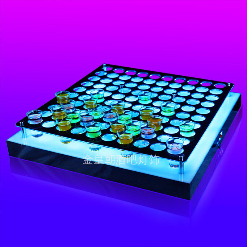 Luminous Wine With Acrylic Cup Rack Bar Cocktail Shelf LED Creative Square Bullet Cup Rack KTV Foreign Wine Glass