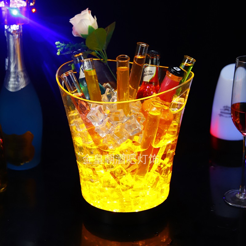 Colorful Bar KTV Mesh Red Beer Frame Luminous Ice Bucket Commercial LED Champagne Barrel Red Wine Barrel Ice Wine Barrel XO Wine Furniture 
