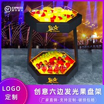 Bar Luminous Fruit Tray Rack LED Snack Dish Creativity KTV Snacks Fruit Parquet Multilayer Snack Pan Two Floors Fruit Tray