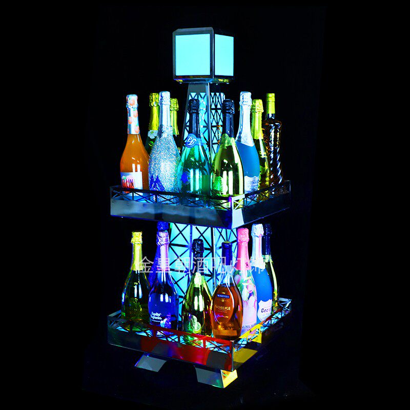 Stainless Steel Bar LED Luminous Wine Tata Champagne Base KTV Foreign Wine Show Champagne Tower Wine Base Wine with charging