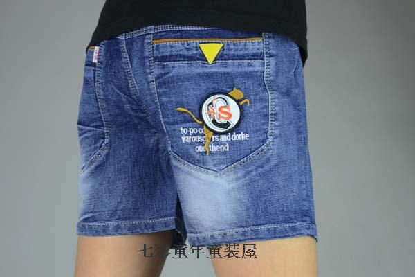 Trai quần short denim mùa hè mỏng quần áo trẻ em đàn hồi lỏng trẻ em của quần nóng trong cậu bé lớn cậu bé năm quần thủy triều hoang dã