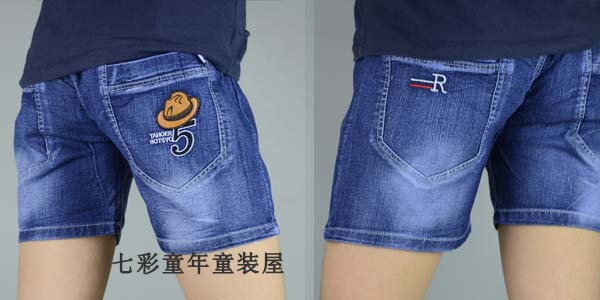 Trai quần short denim mùa hè mỏng quần áo trẻ em đàn hồi lỏng trẻ em của quần nóng trong cậu bé lớn cậu bé năm quần thủy triều hoang dã