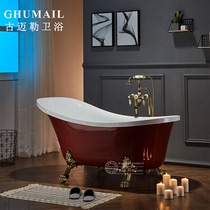 With footed Euro style retro Guido Bathtub Acrylic Mesh Red Hotel Independent Bidet