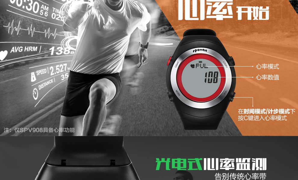 Bước theo dõi nhịp tim thời gian thực quang điện chạy thể thao ngoài trời đa chức năng đồng hồ thông minh chống nước nam nữ - Giao tiếp / Điều hướng / Đồng hồ ngoài trời đồng hồ thể thao