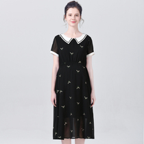 Maternity 2020 summer dress new chiffon embroidery long pregnant women dress women short sleeve business commuter long dress