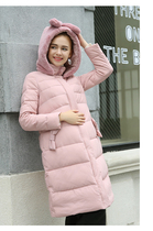 Pregnant womens winter clothes thick warm pregnant womens cotton-padded clothes womens loose medium-length down cotton clothes pregnancy cotton-padded jacket