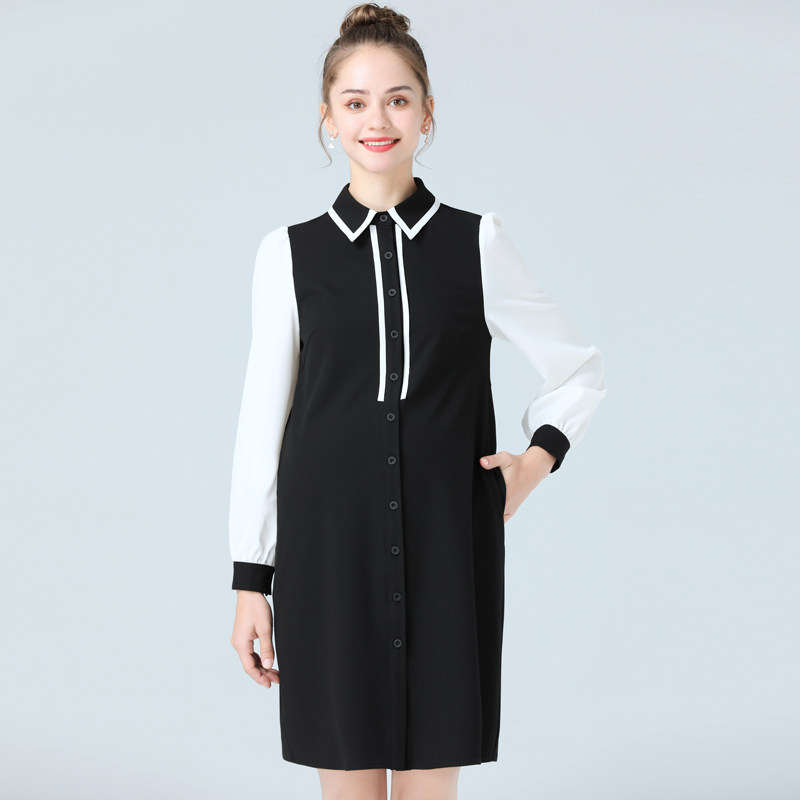 Pregnancy Woman Dress Spring Long Version Fashion Pregnant Woman Foreign Dress Woman Long Sleeve Career Interview For Work Loose Blouse Dresses