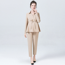 Spring and summer maternity dress fashion suit female pregnant woman professional interview business work shirt shirt top pants two-piece set