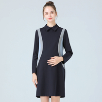 Pregnant women 2021 autumn new long sleeve pregnant women dress women fashion original work long skirt