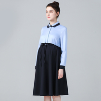 Pregnancy Woman Dress Spring New Long Sleeve Pregnant Woman Dress Dress Woman Career Interview for work Overalls Long dress Long dress