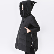 Pregnant womens 2020 winter clothes New pregnant womens cotton-padded clothes womens long thick down cotton clothes big wool collar loose cotton jacket