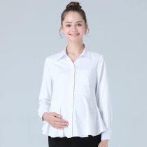Pregnant womens autumn long sleeve shirt Womens pregnant women interview pregnancy loose shirt out to work professional overwear shirt