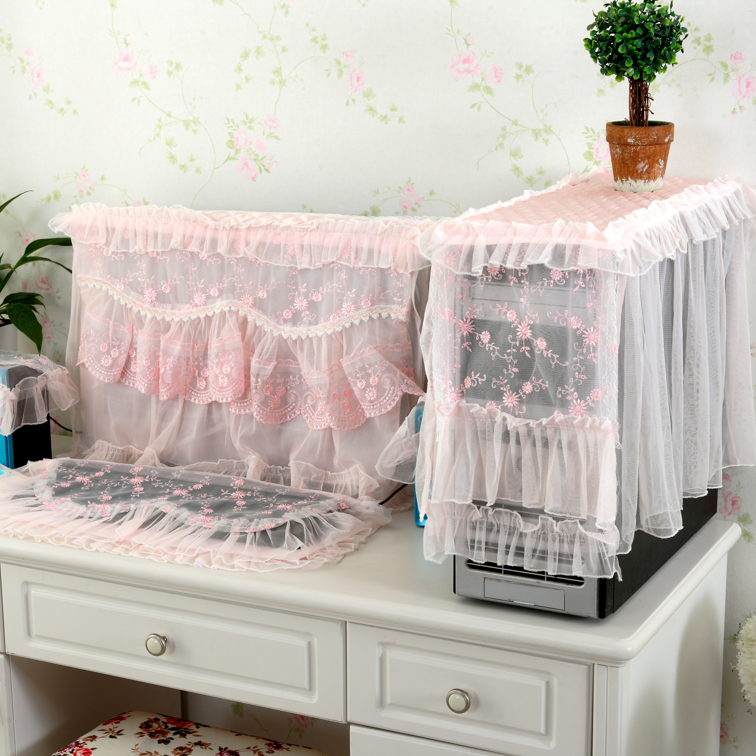 Cute Home Cloth Lace Dust Cloth Computer Dust Cover Computer Dust