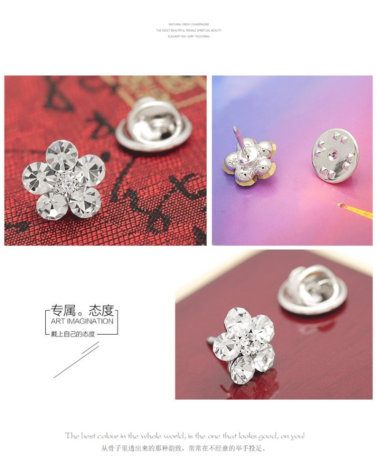 Một vận chuyển rhinestone áo cổ áo pin khóa cổ áo hoa nữ cổ áo gai ngựa kim cổ áo khóa hoa cổ áo nhỏ kim nhỏ trâm - Trâm cài cài áo vest nam